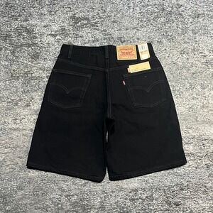 NWT Vintage 90s Levi's 550 Relaxed Fit Denim Jean Shorts Sz 31 Black Baggy Jorts